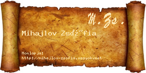 Mihajlov Zsófia névjegykártya